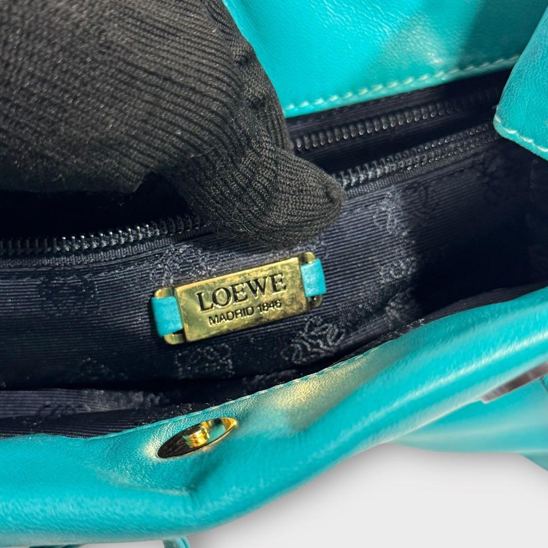 超美品✨LOEWE ロエベ　ショルダーバッグ　トートバッグ　青緑系　A5サイズ