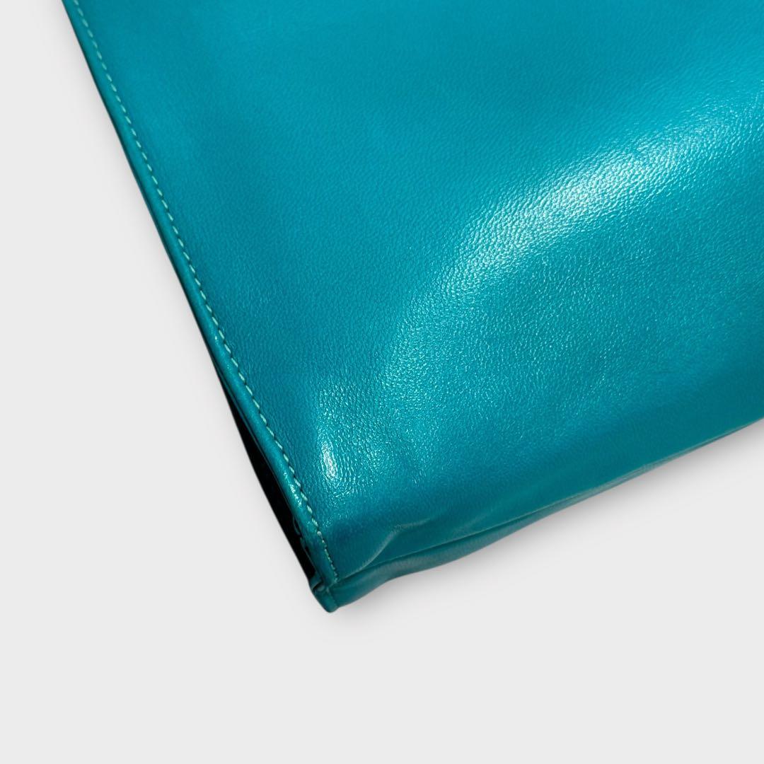 超美品✨LOEWE ロエベ　ショルダーバッグ　トートバッグ　青緑系　A5サイズ