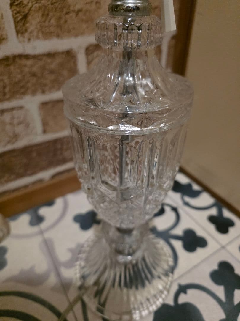 アンティーク　ガラスランプ