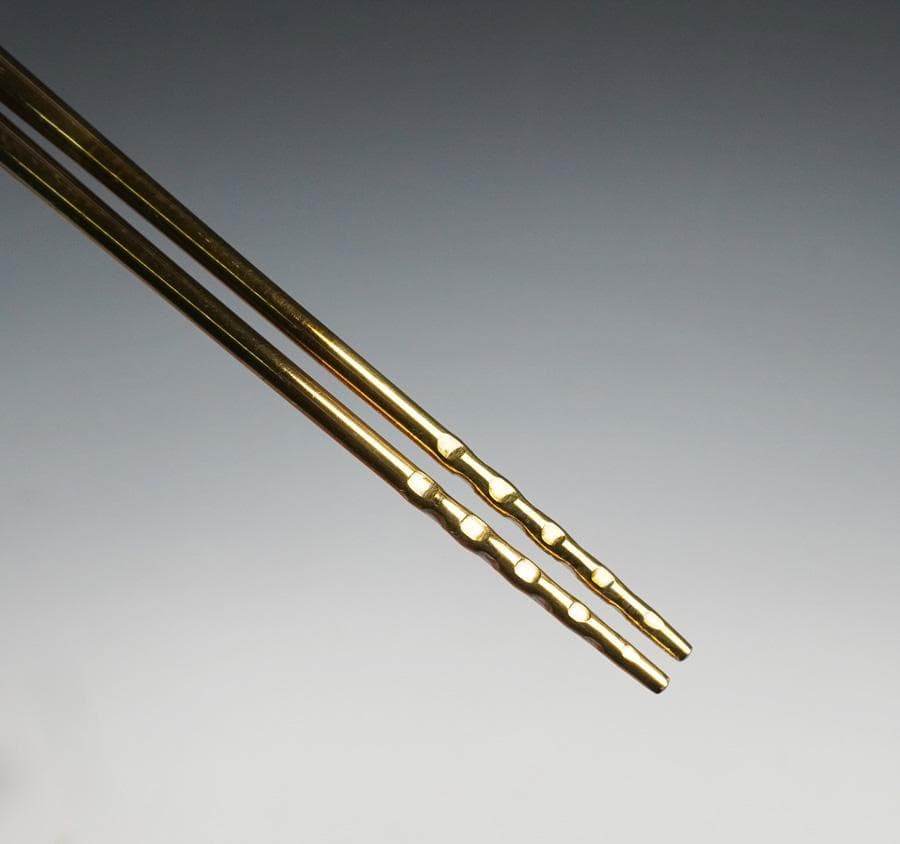 木村清雲 南鐐椎ノ実飾火箸 而妙斎好