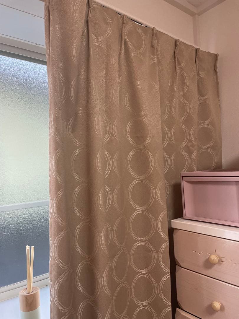 【美品】ニトリ 遮光・遮熱カーテン 2m 2枚組セット完売品 ゴールドベージュ