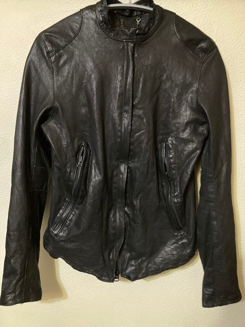 未使用 sisii / レザー 牛革 ジャケット 黒 XXS シングルライダース
