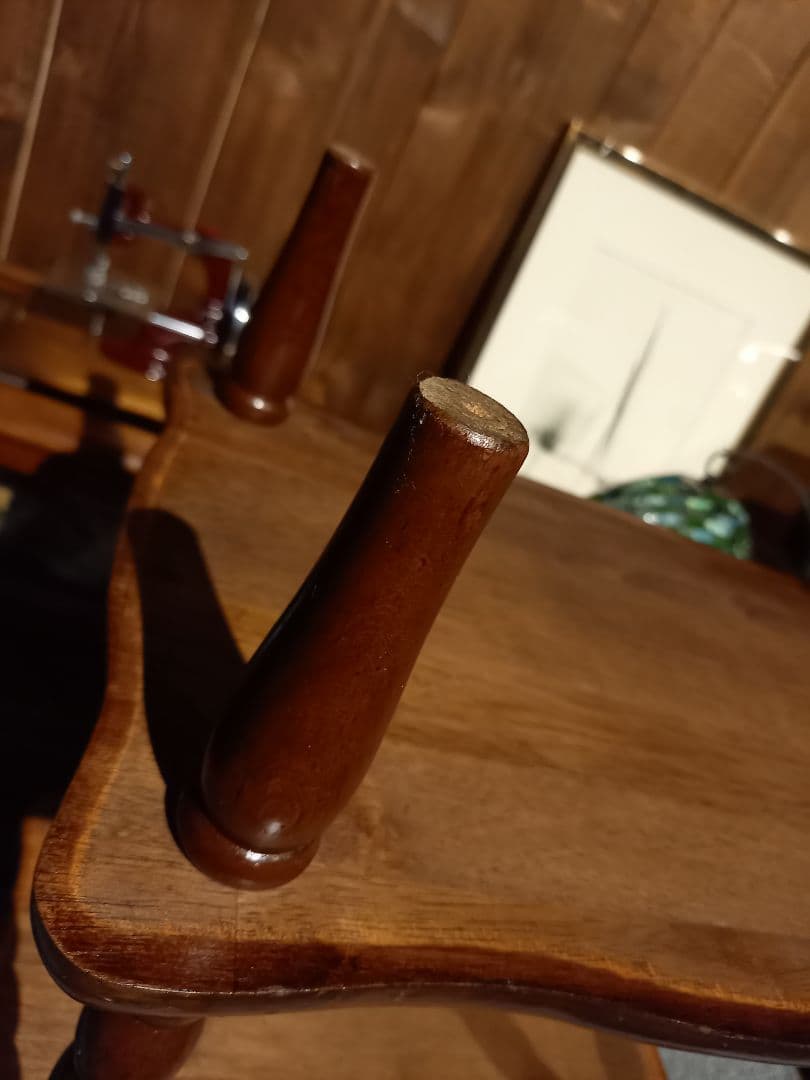 1970's　コロニアル　チーク　無垢材　ボビン　レッグス　３段　サイド　ラック