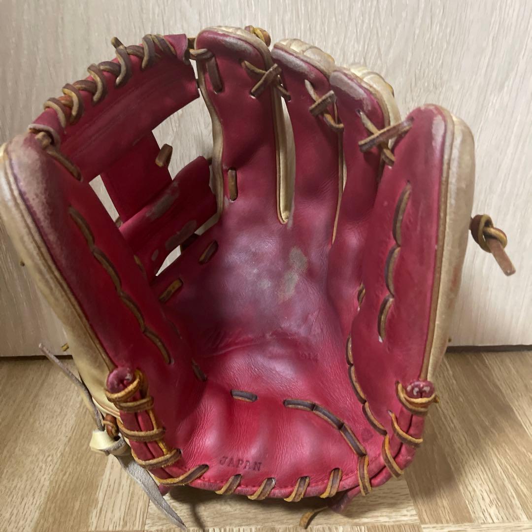 Wilson 軟式グローブ ベージュ/赤　内野