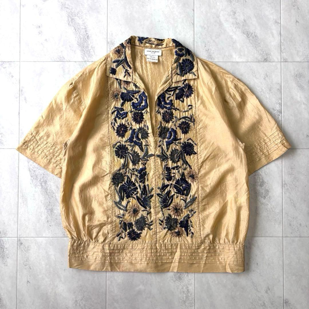 【archive】dries van noten シルク100% 手刺繍ブラウス