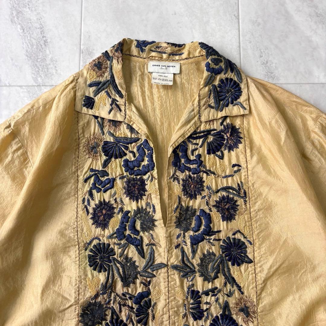 【archive】dries van noten シルク100% 手刺繍ブラウス