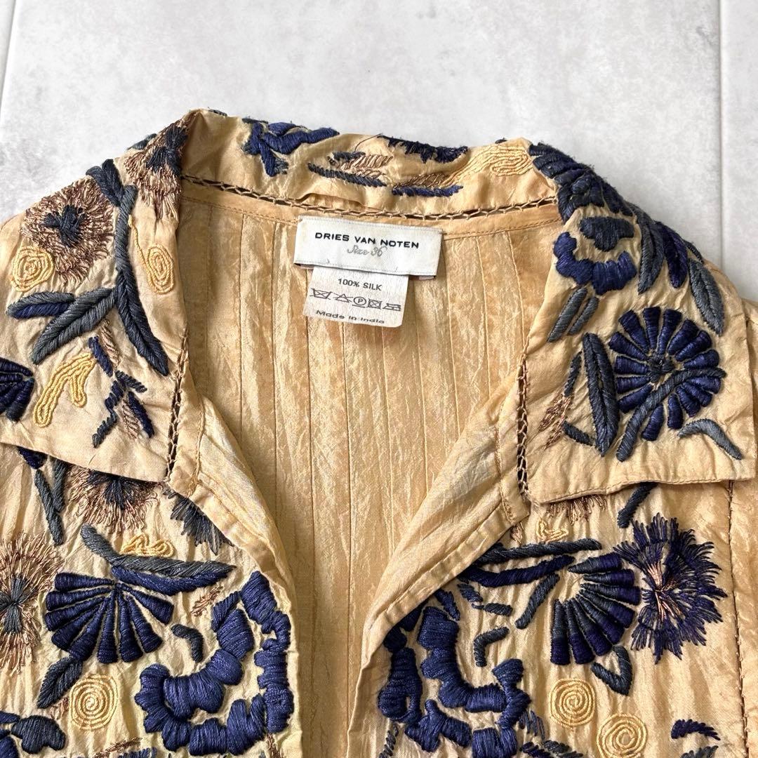 【archive】dries van noten シルク100% 手刺繍ブラウス