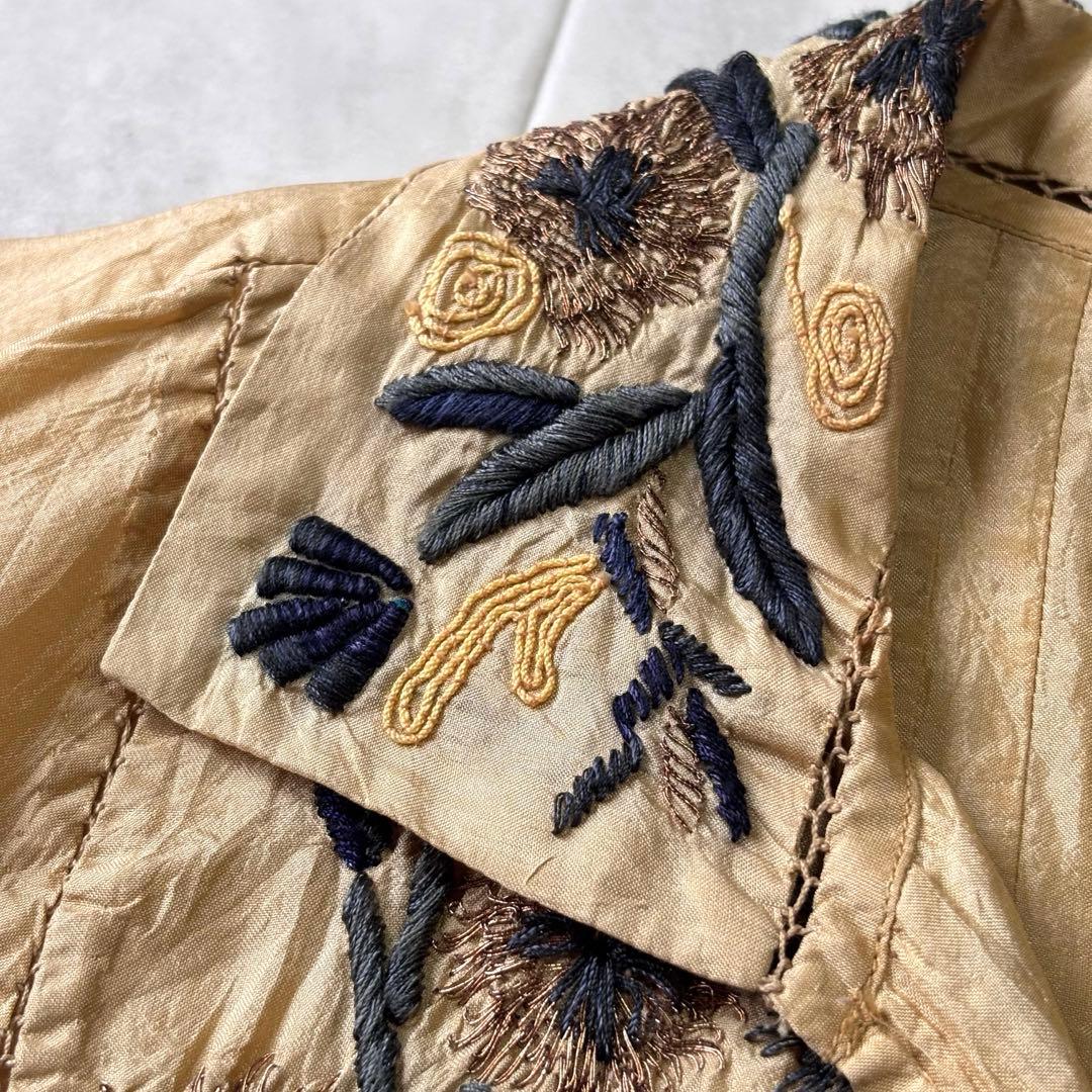 【archive】dries van noten シルク100% 手刺繍ブラウス