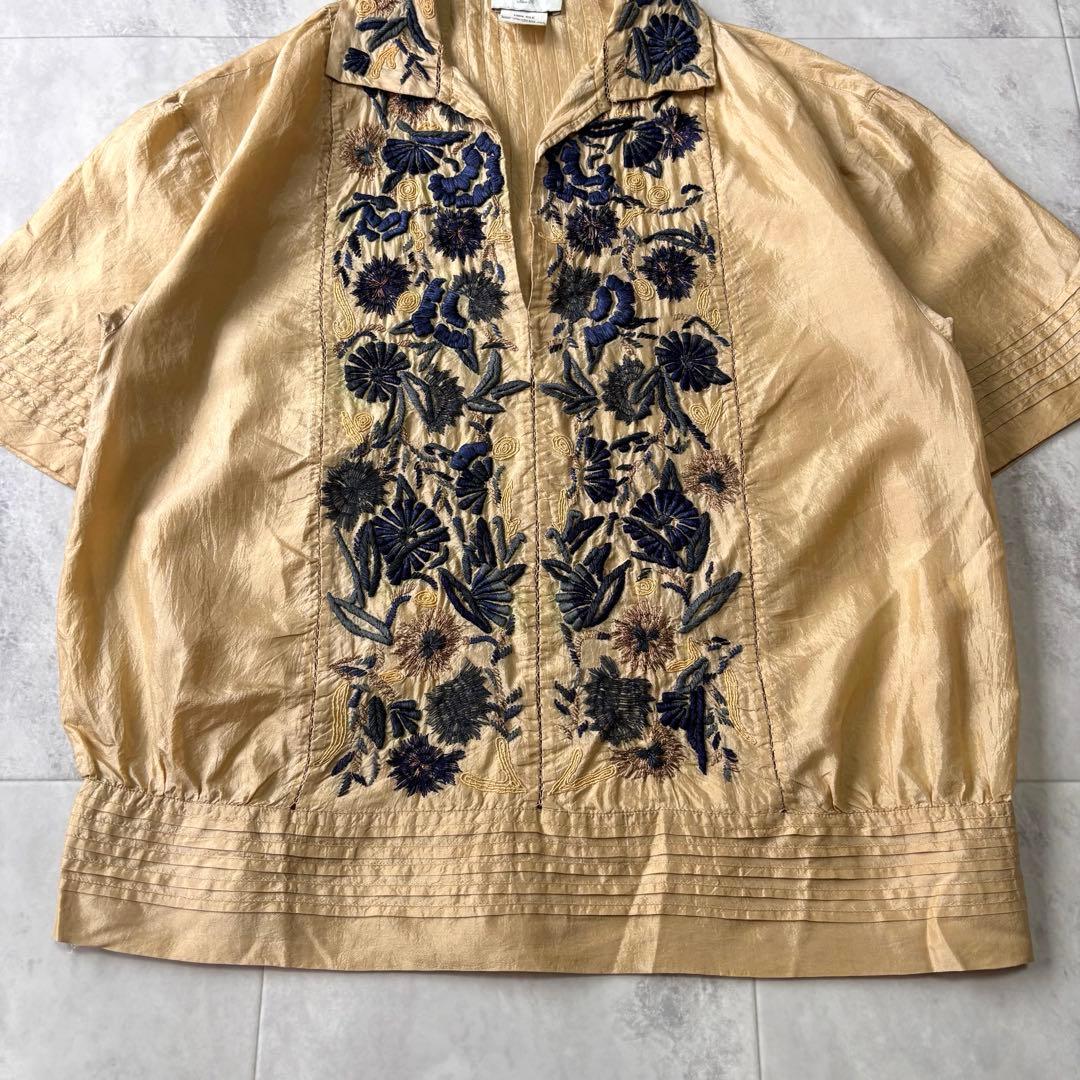 【archive】dries van noten シルク100% 手刺繍ブラウス