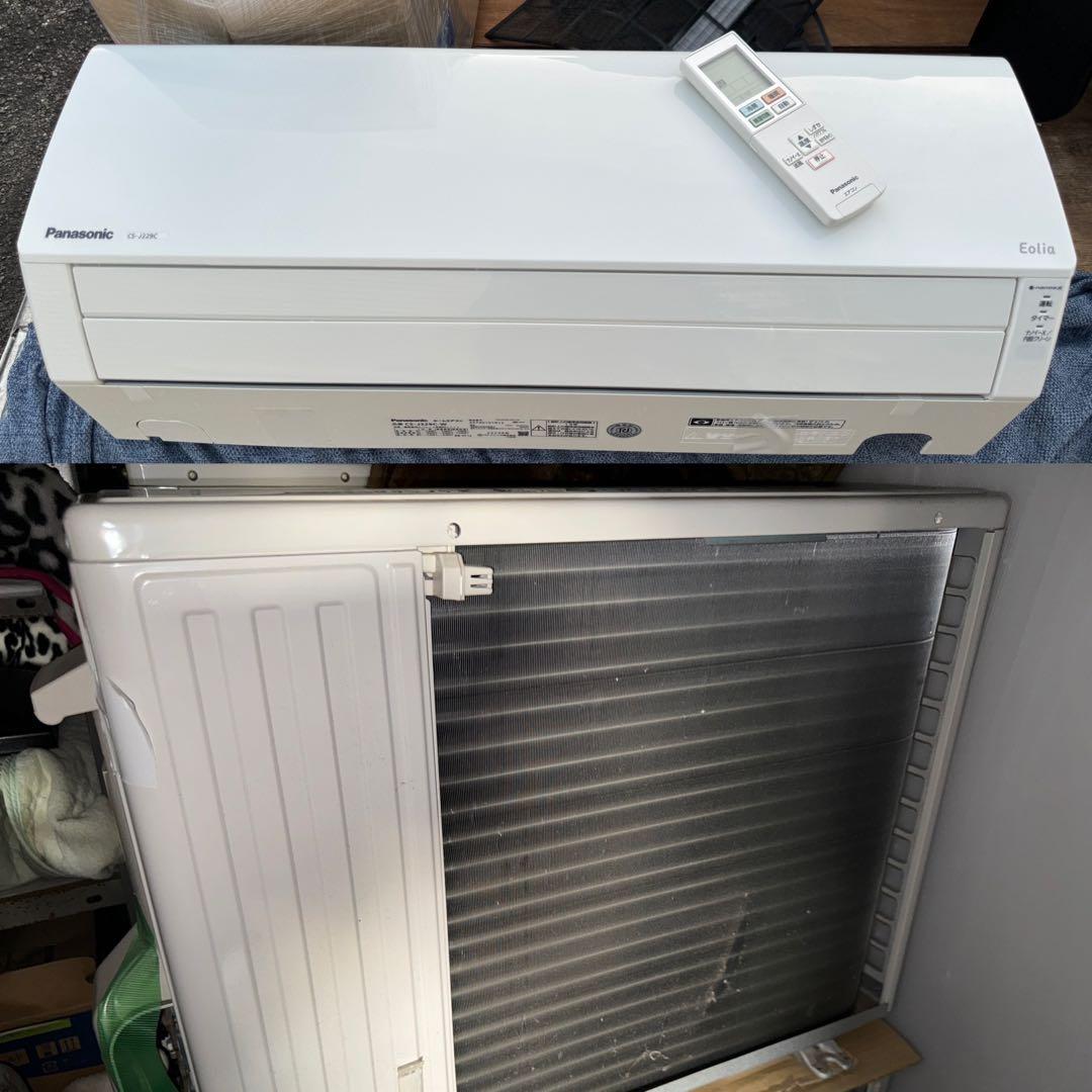 室外機も送料込 パナソニック 6畳用 エアコン クーラー 2.2kw2020年製