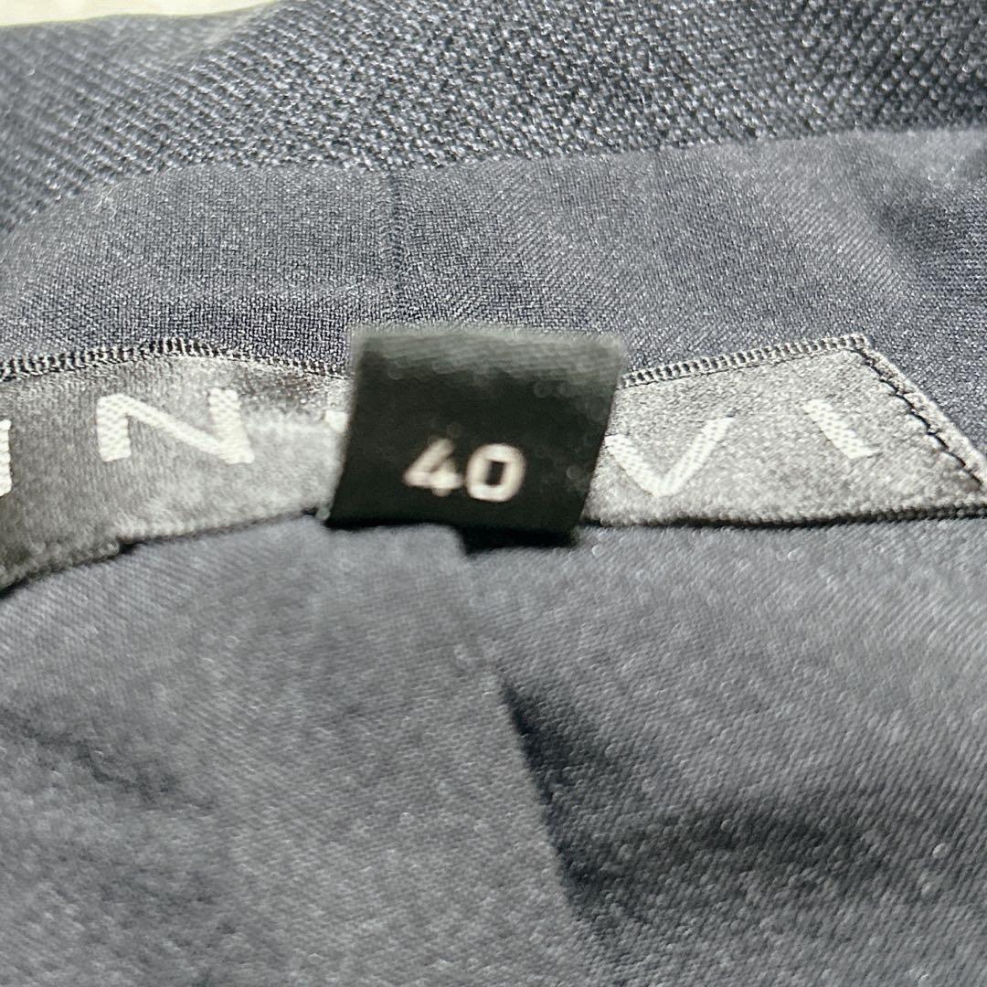 インディヴィ　シャンブレー　パンツスーツセットアップ　洗える　現行　秋冬