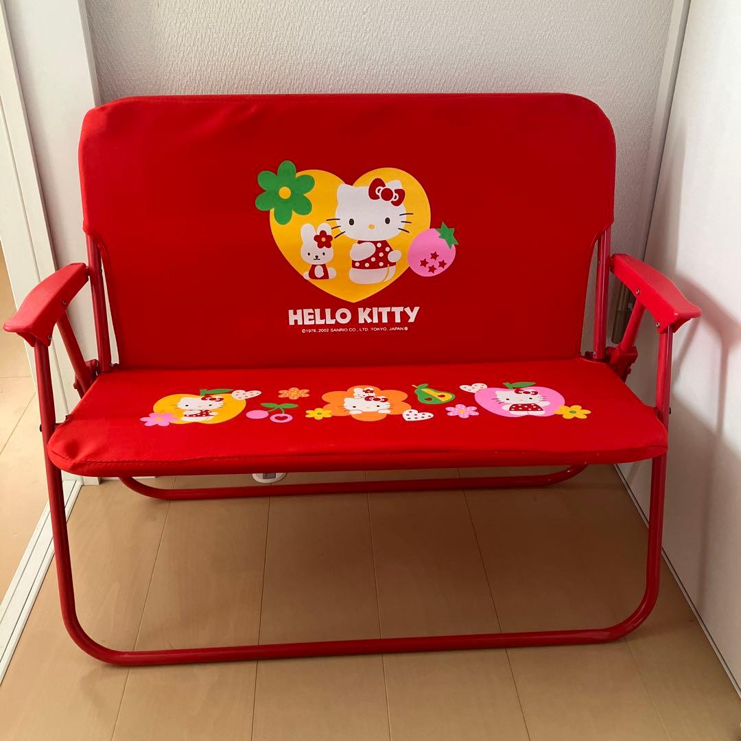 ハローキティ　折りたたみ椅子　アウトドアベンチ　レア　折り畳みベンチシート