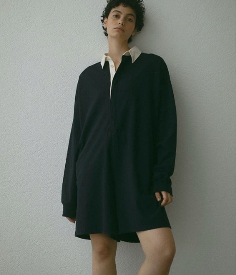 ETRE TOKYO 24AW ラガーシャツショートオールインワン ネイビー M