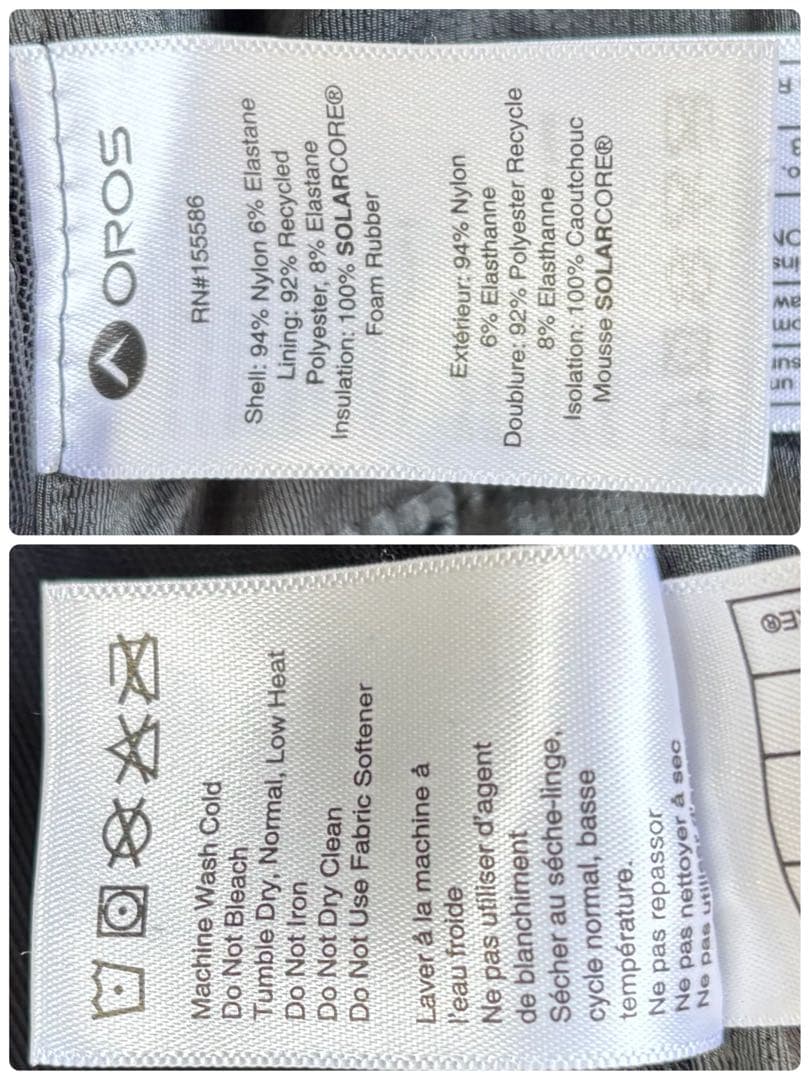 【美品】OROS/オロス オリオンパーカー SOLARCORE NASA 黒