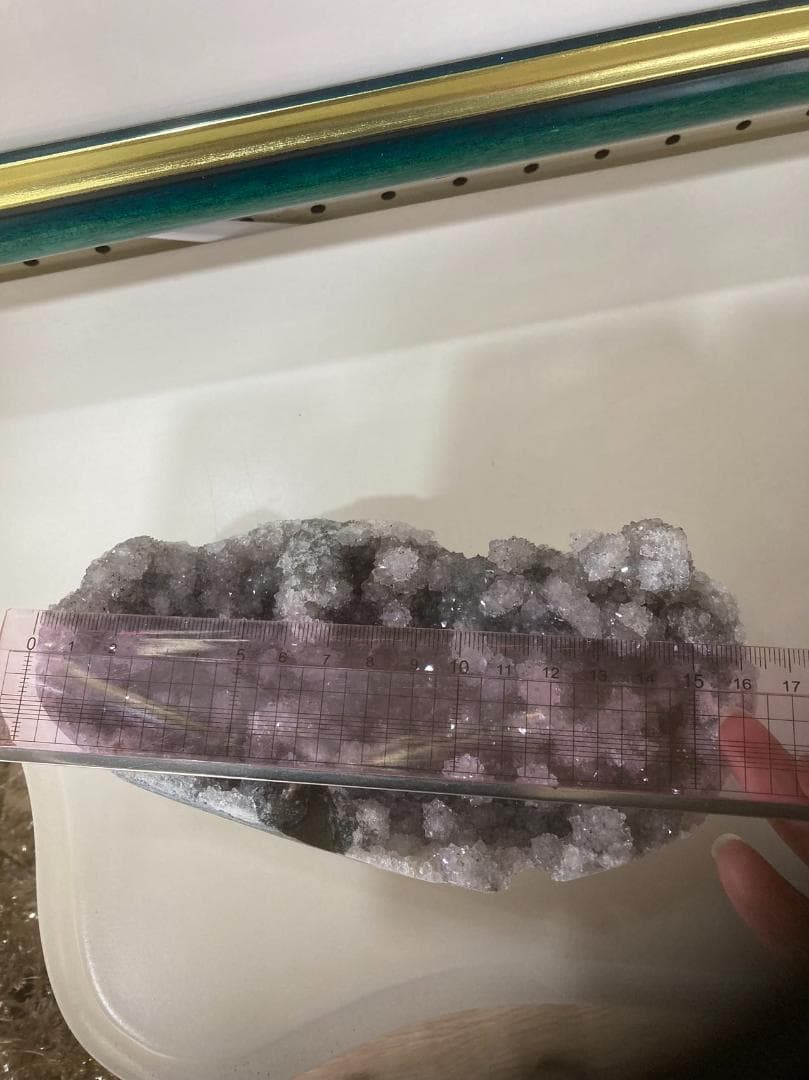 ホワイトアメジスト ブラジル産約829グラム 船の形宝船【 秘蔵コレクション 】