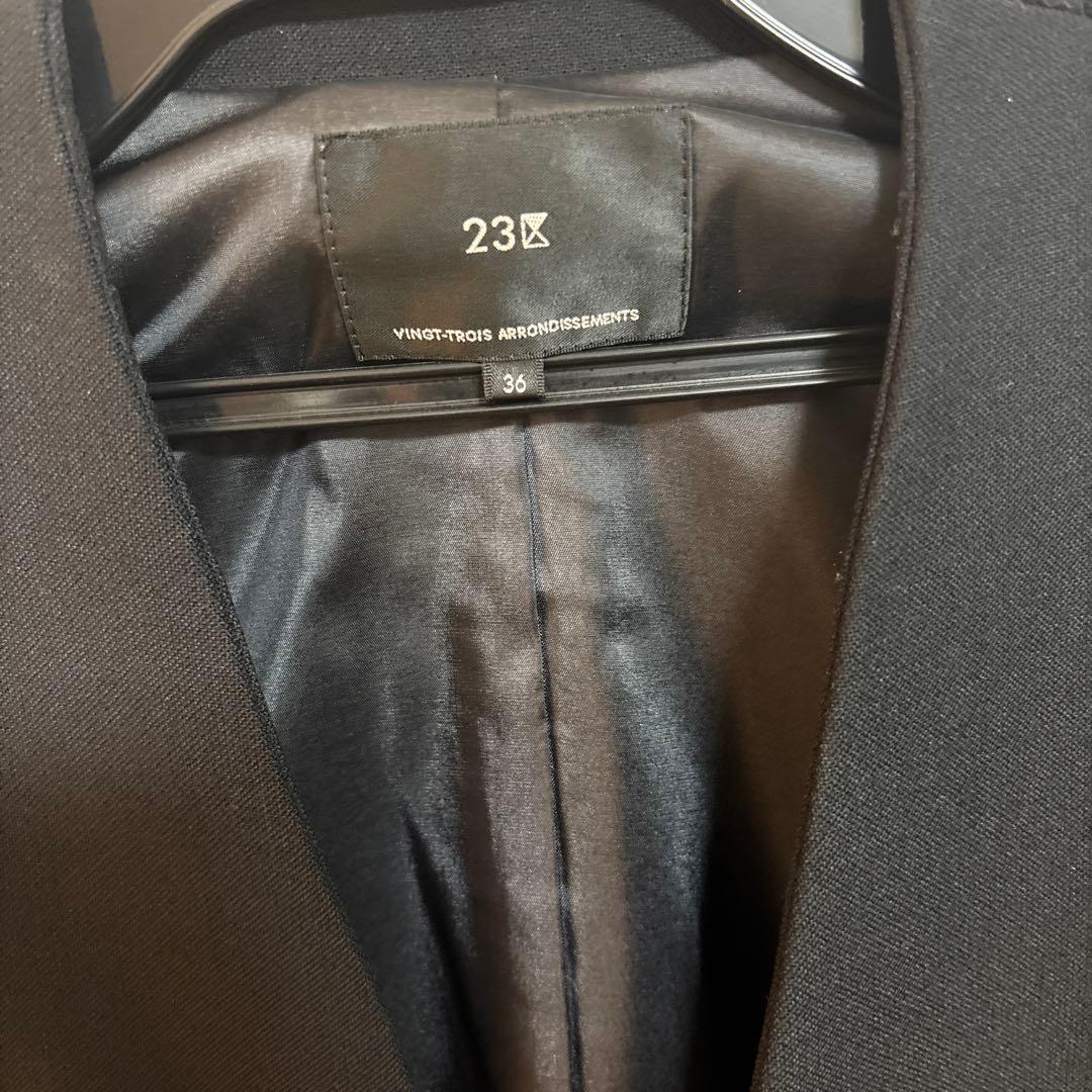 23区　パンツスーツ　セットアップ　黒　サイズ36