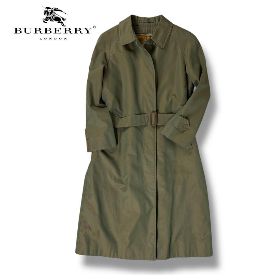 【美品】BURBERRY コットン トレンチコート 玉虫色 7AB ライナー付き