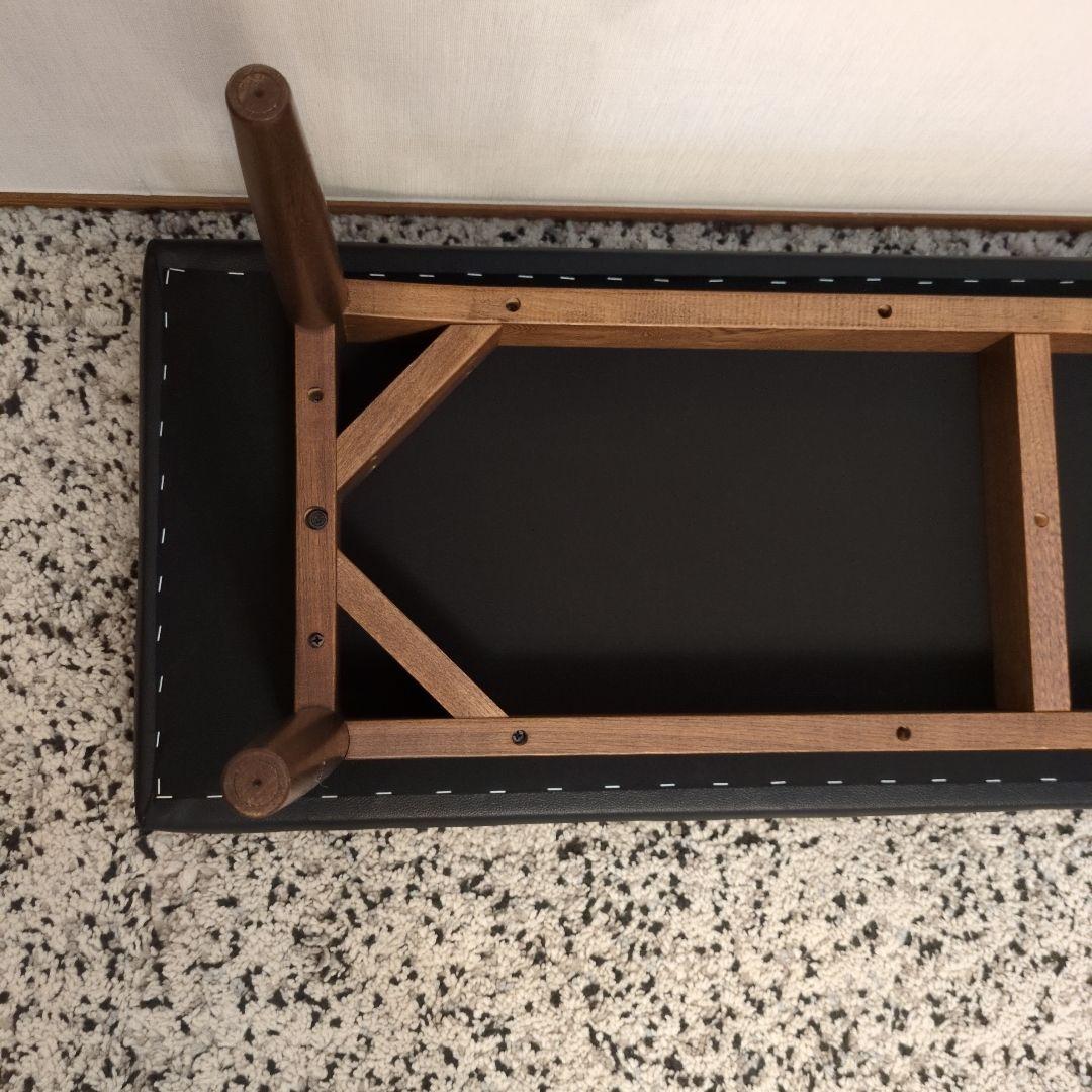 ウニコUNICOダイニングベンチ 合成皮革張替え済/美品/黒