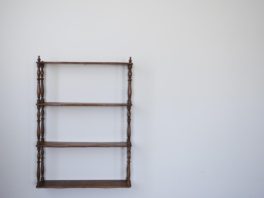 フランスアンティーク木製ウォールシェルフ/壁掛けラック/飾り棚(90-178)