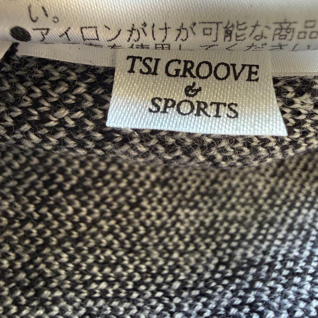 極美品　ウール100% パーリーゲイツ　ニット　M〜L相当　千鳥格子　黒　白　4