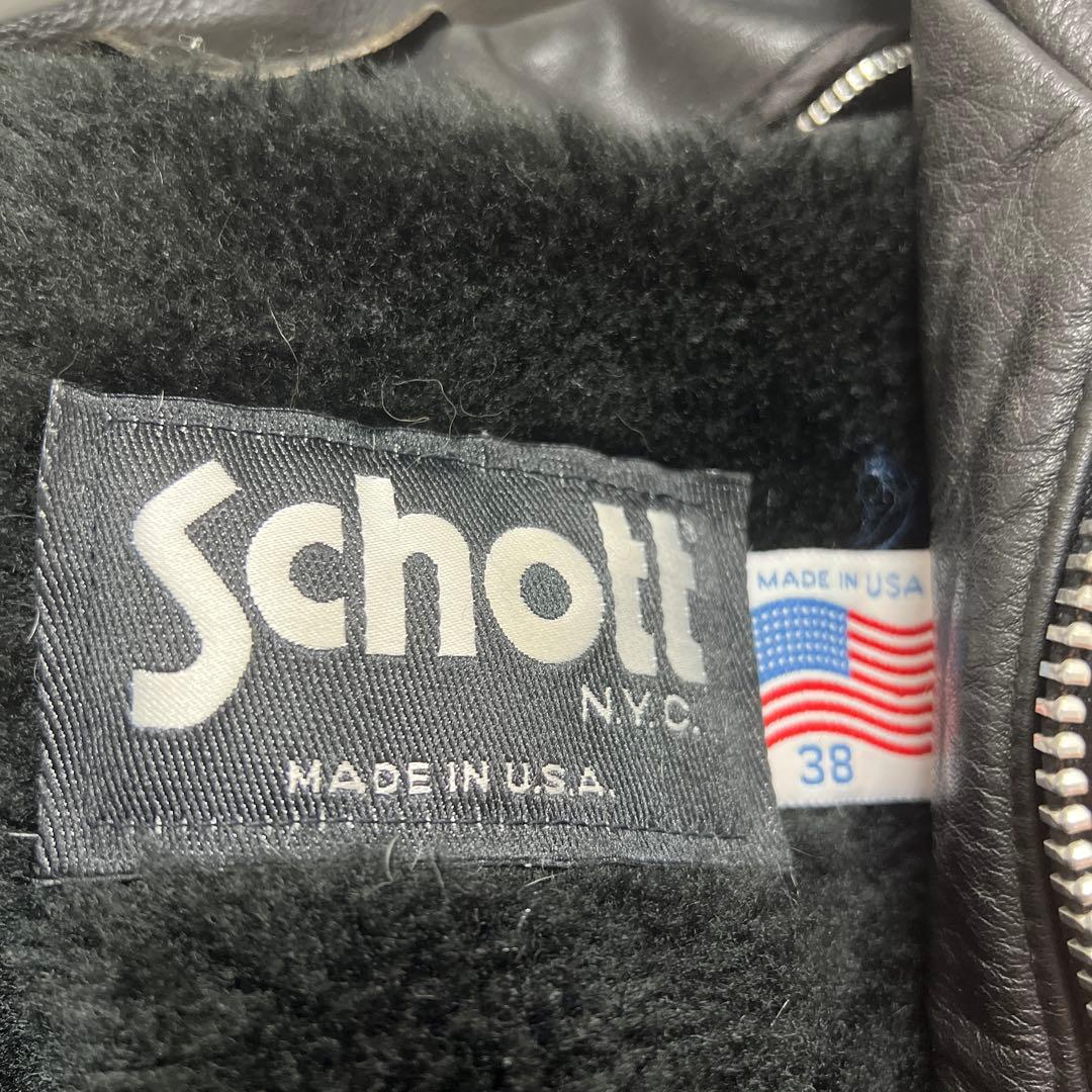 schott シングルライダースジャケット 38サイズ