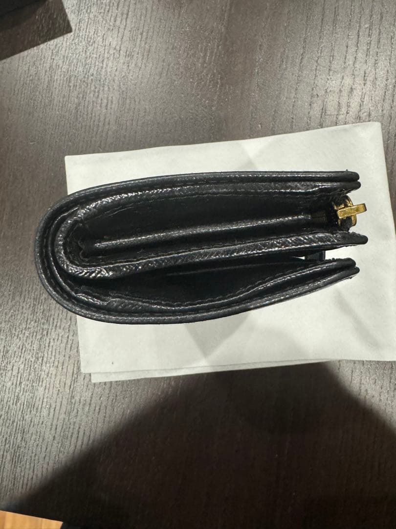 【中古】PRADA プラダ 二つ折り財布 1ML225 NERO