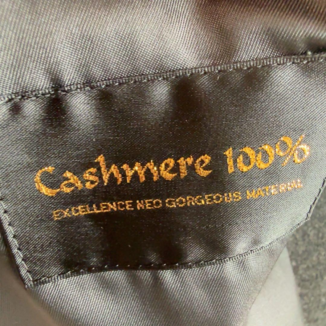 美品【カシミヤ100%】 比翼ボタン ステンカラーコート ウール 通勤 ビジネス