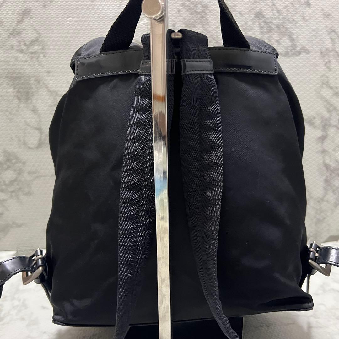 美品✨PRADA プラダ リュック バックパック ナイロン 三角ロゴ ブラック