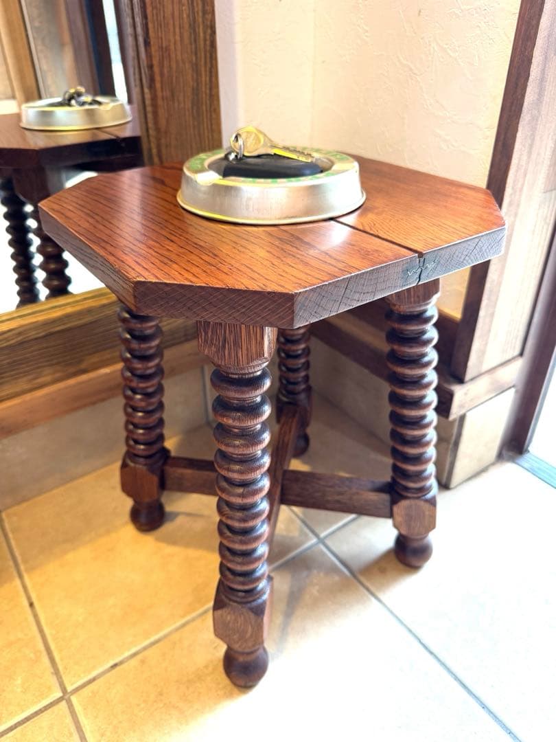 【期間限定SALE 】英国アンティーク ツイストレッグ サイドテーブル スツール