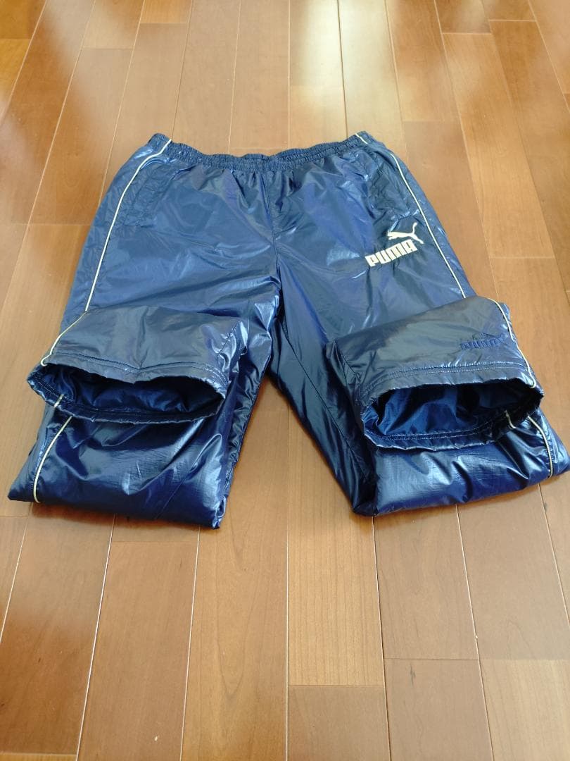 超美品 PUMA ウインドブレーカー上下セット ネイビー 中綿防寒 Oサイズ