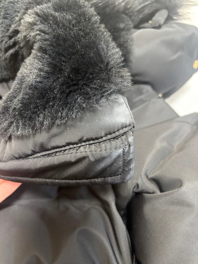 【週末限定】ZARA ダウンコート 黒 ファー付き フード L ロング 防寒