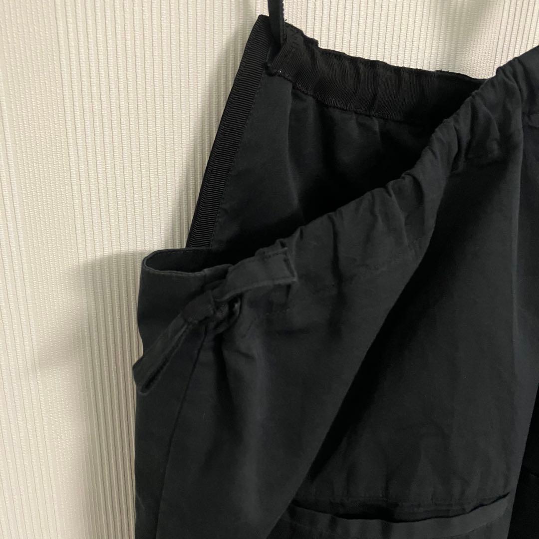 ドゥロワー Drawer コットンシルクオーバーオール　サロペット黒34