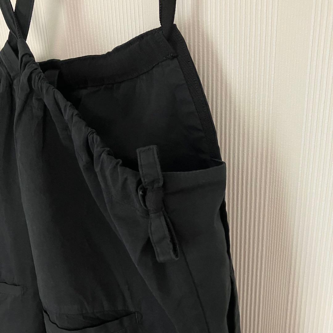 ドゥロワー Drawer コットンシルクオーバーオール　サロペット黒34