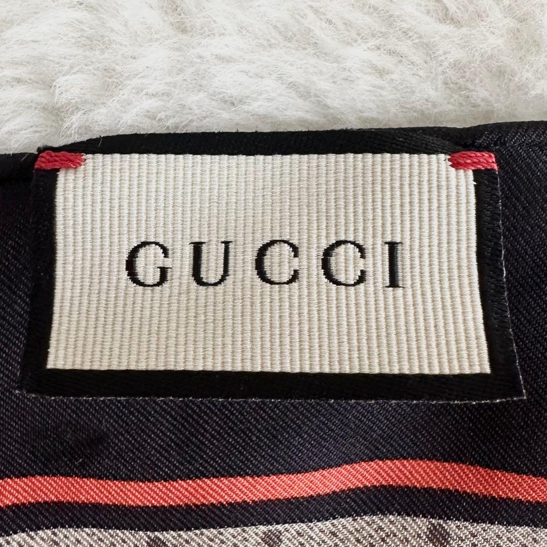 現行タグ✨GUCCI グッチ 大判スカーフ GG柄 ビー bee 総柄 シルク