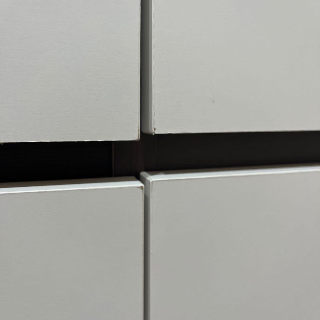 木製4段チェスト（ブラウン、ホワイト）引出しレール付き