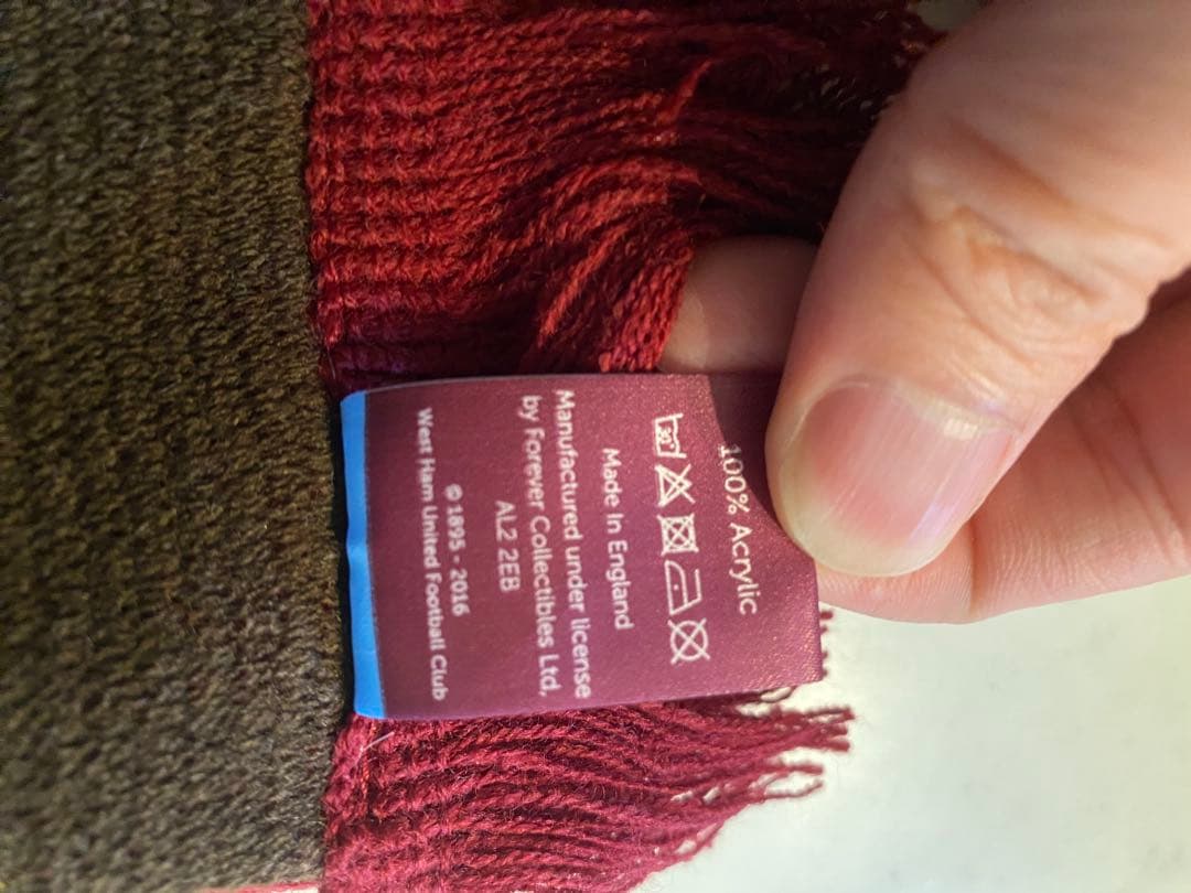 ウエストハム　サッカーマフラー　田中シェンWest Ham United YGM