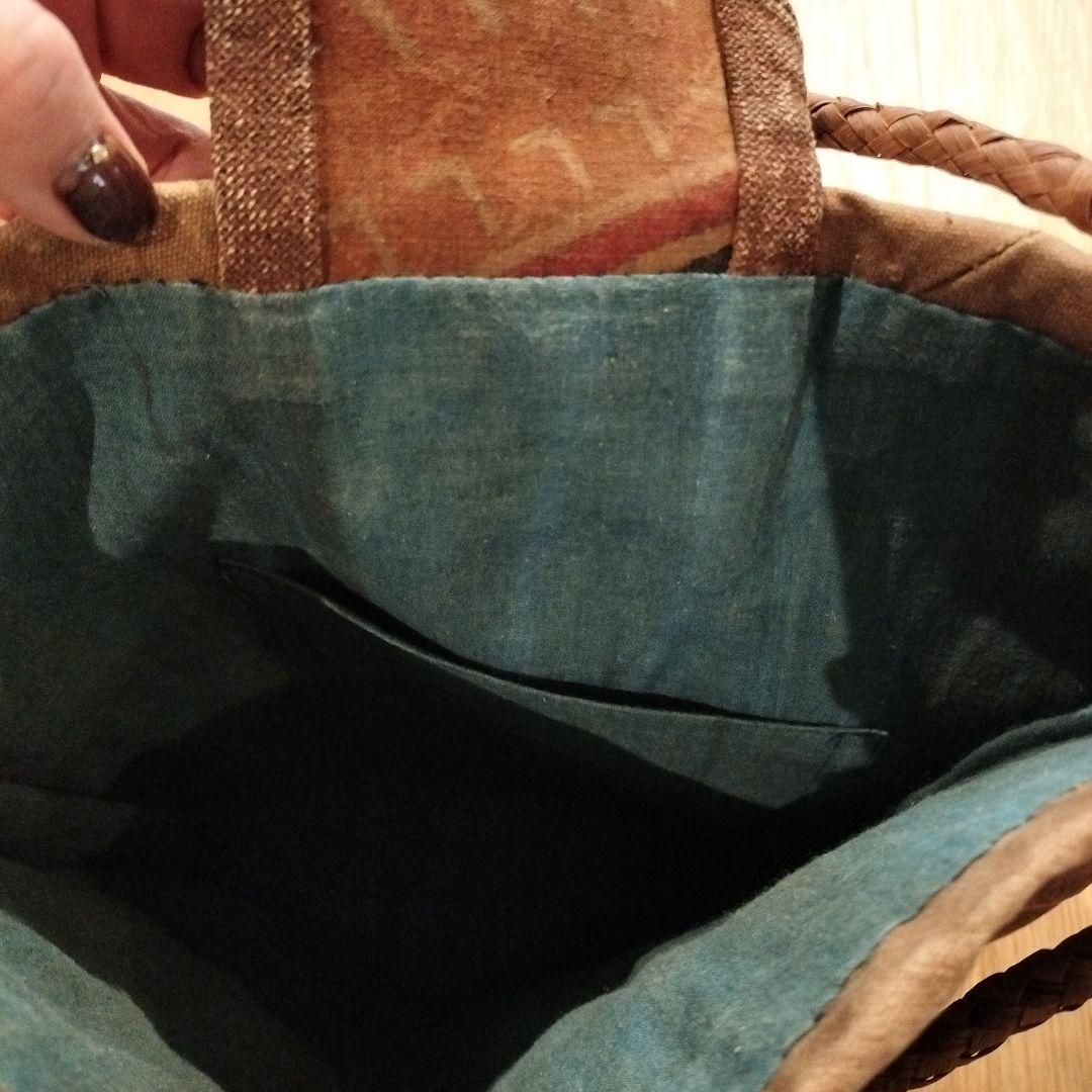 古布 酒袋 大漁旗柿渋染 トートバッグ