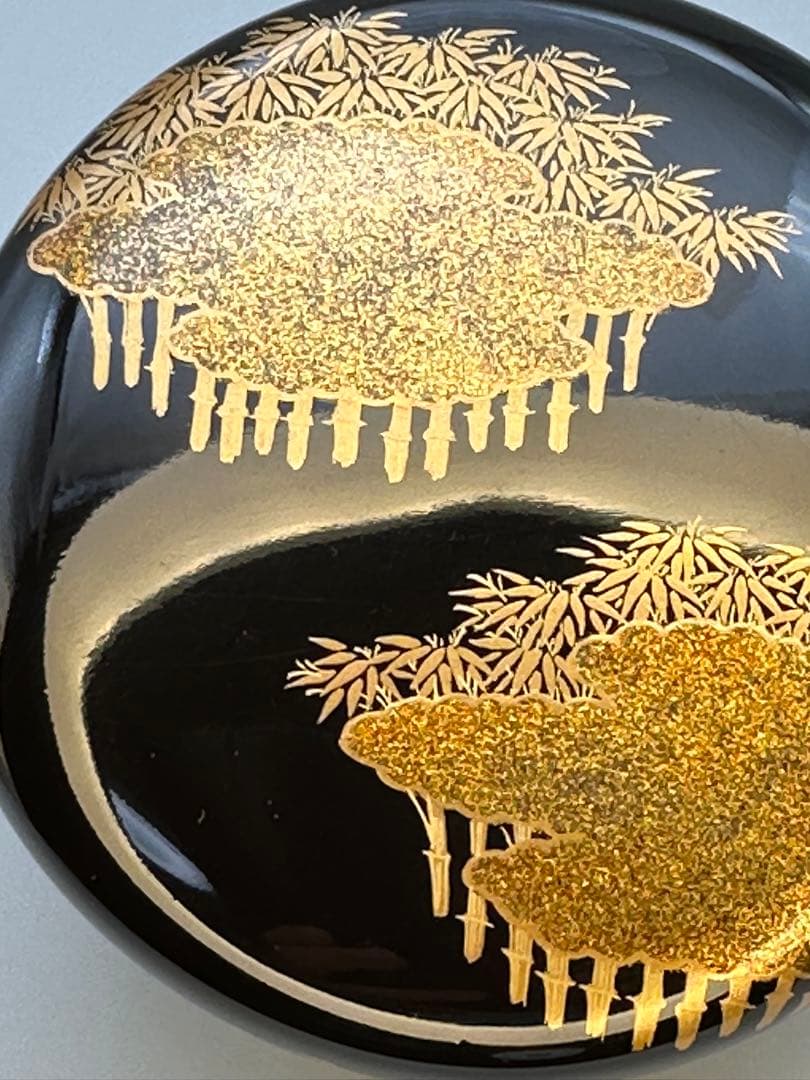 茶道具　棗　華山　金雲竹　平棗