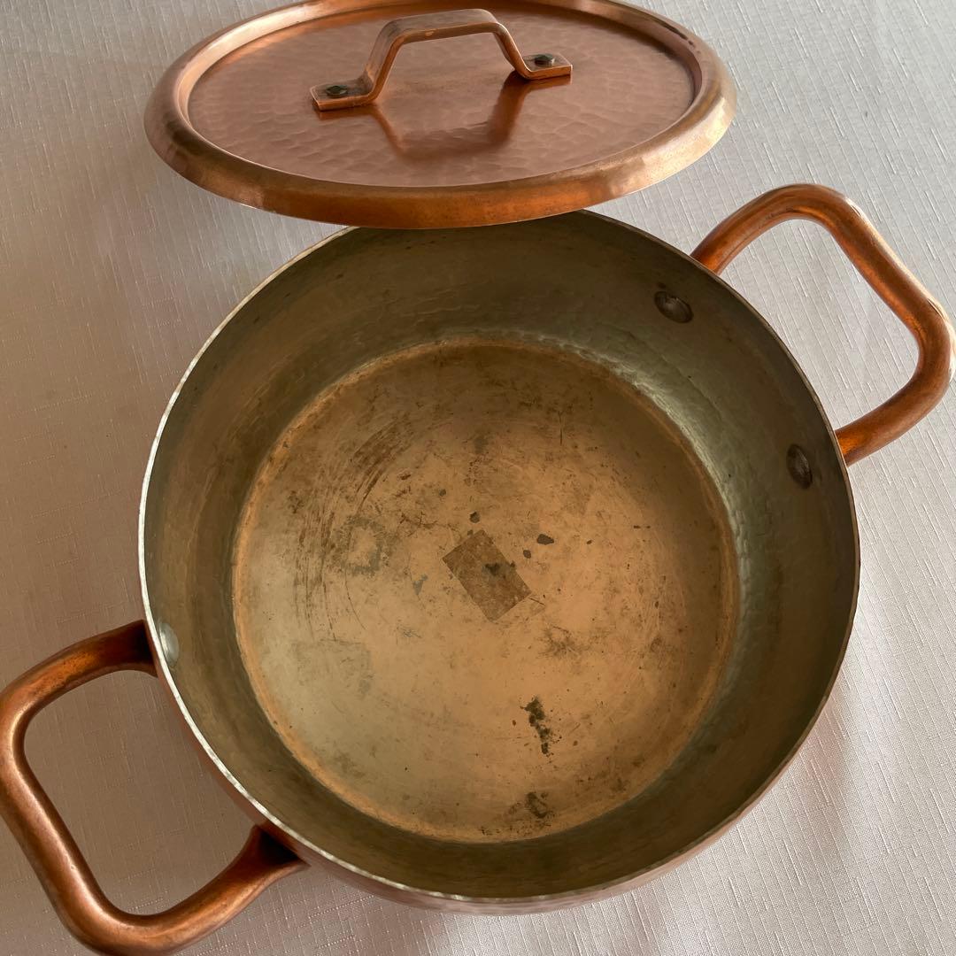 銅鍋　21cm 厚手両手鍋