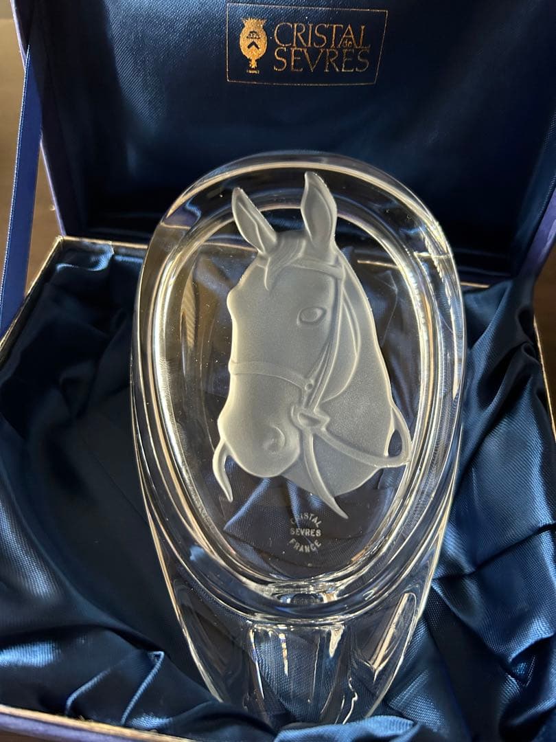 ウマの灰皿 フランス  馬SEVRES セーブル　クリスタル