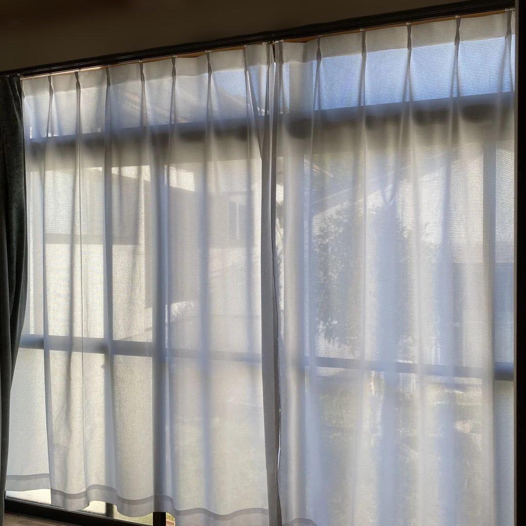 レースカーテン見えにくい UV 断熱 保温 4枚セット巾200×丈198㎝