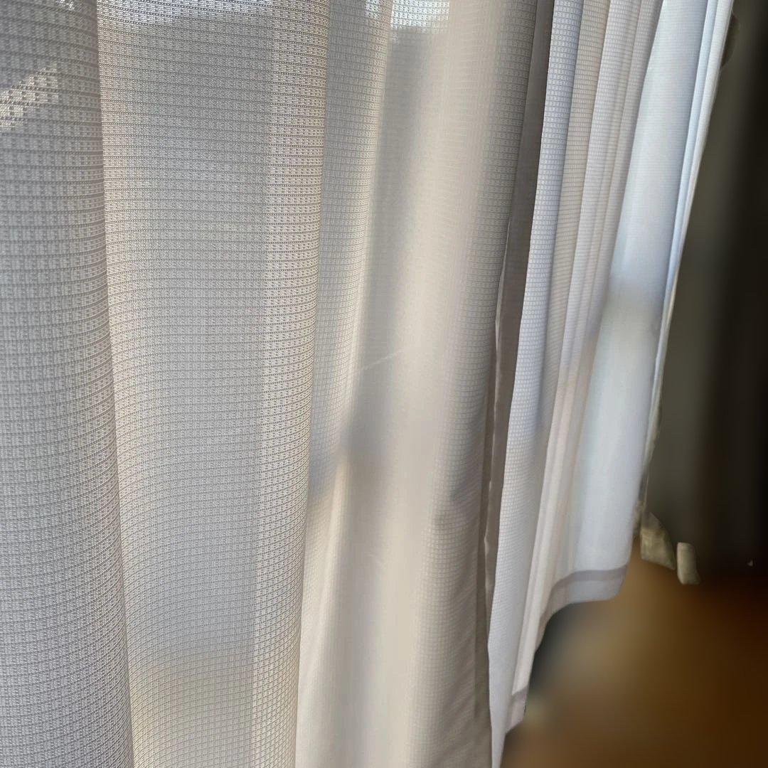 レースカーテン見えにくい UV 断熱 保温 4枚セット巾200×丈198㎝