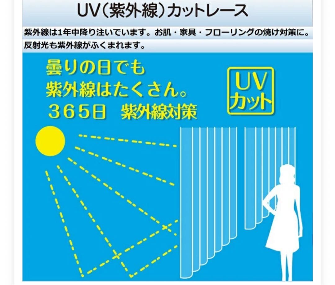 レースカーテン見えにくい UV 断熱 保温 4枚セット巾200×丈198㎝
