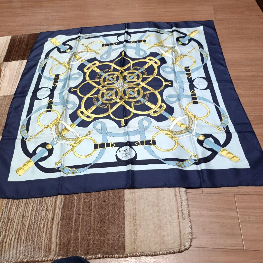 ほぼ未使用☆エルメスブルースカーフ