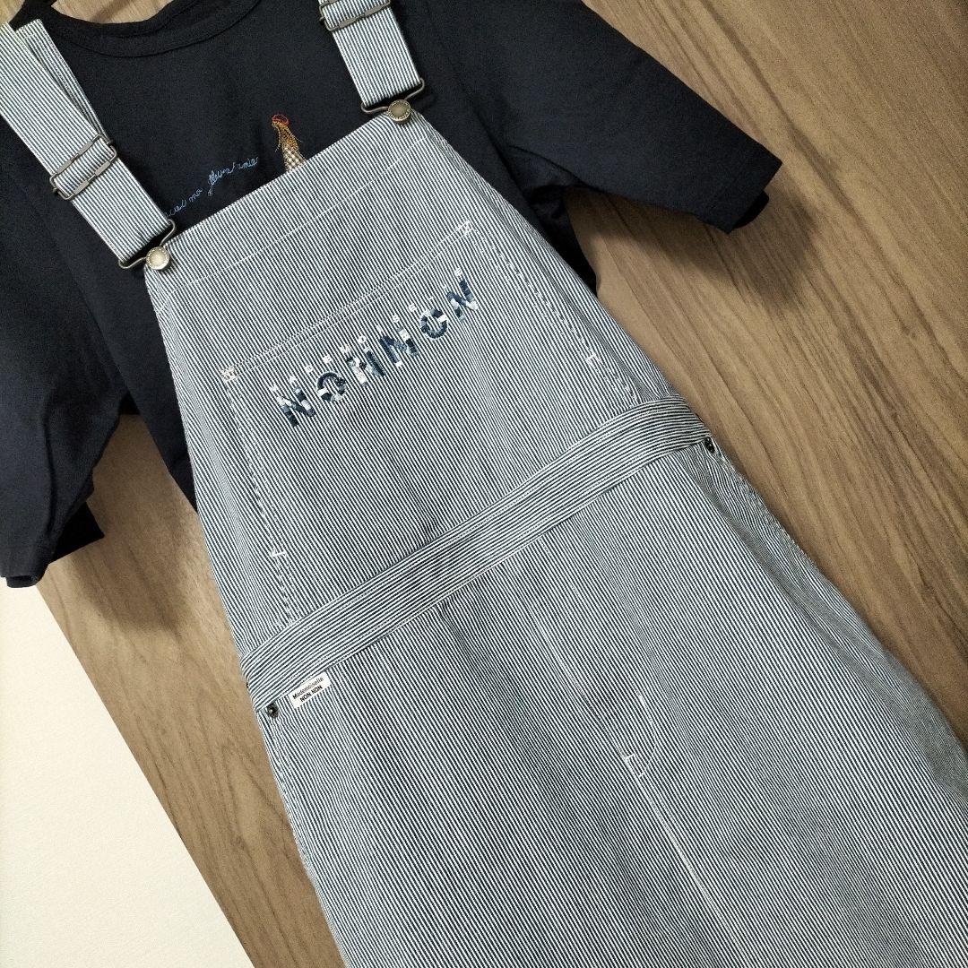 マドモアゼルノンノン　ヒッコリーデニムジャンパースカート