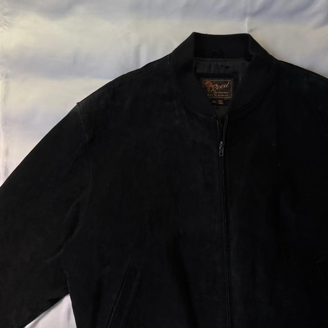 80s vintage ブラック スエードレザー ボンバージャケット ブルゾン