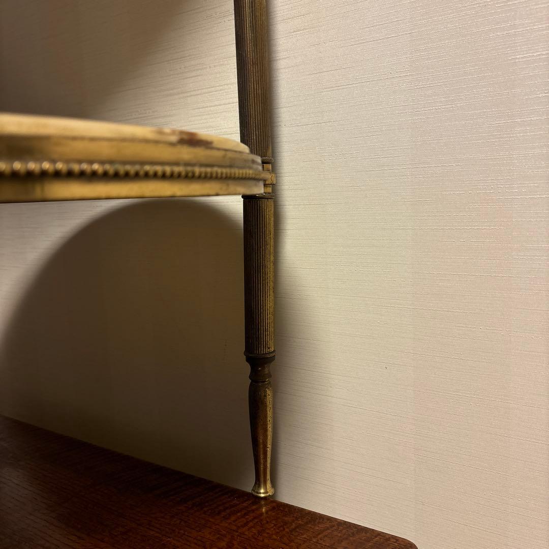 アンティーク家具 大理石 2段円形 サイドテーブル