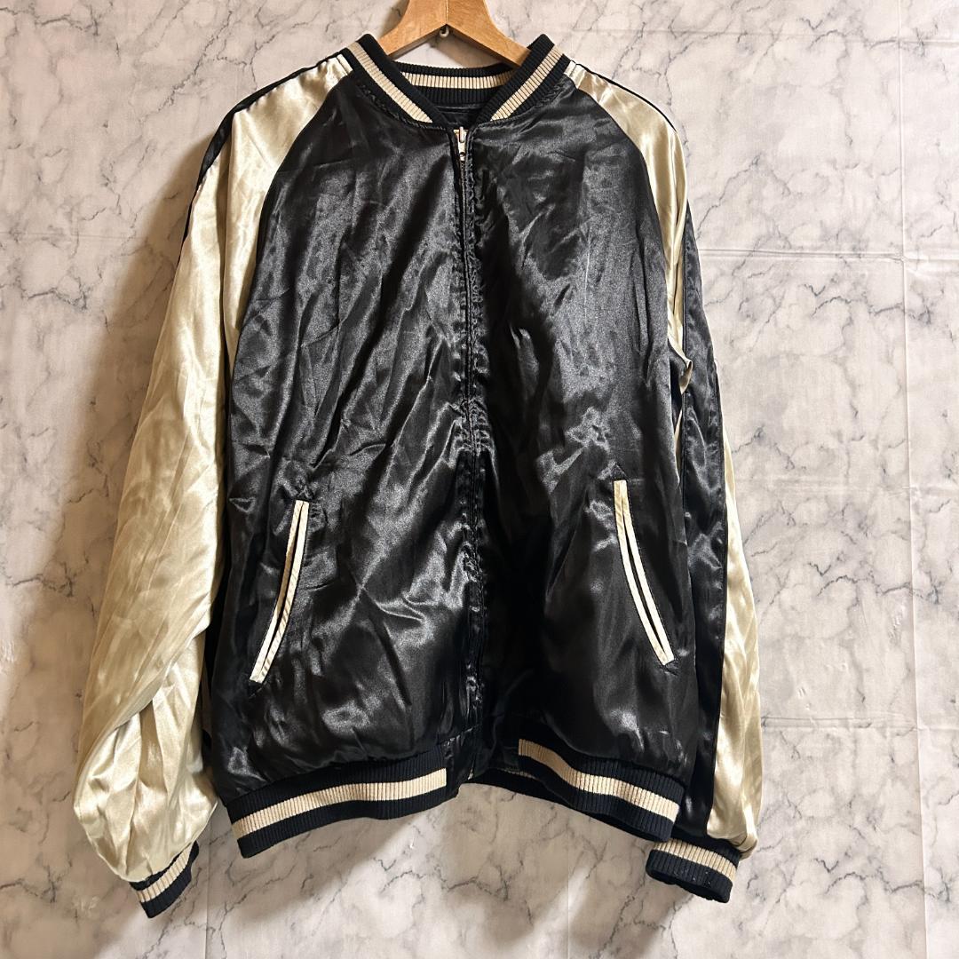 完売品 限定 花旅楽団 桜 月 ウサギ 刺繍 リバーシブル スカジャン XXL