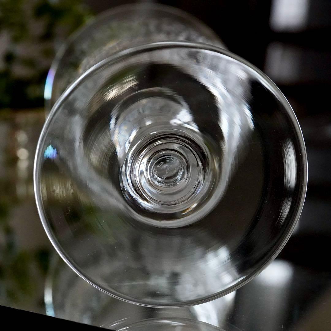 極美品★オールドバカラ★エッチング★フラワー★ワイングラス★1脚 A★レア極希少