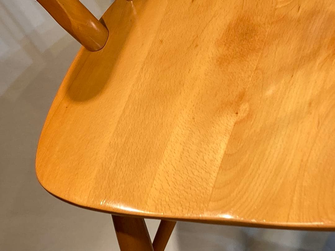 ラスト一点画像76枚 キツツキ ダイニングチェア ナチュラル 昭和56年 アーム